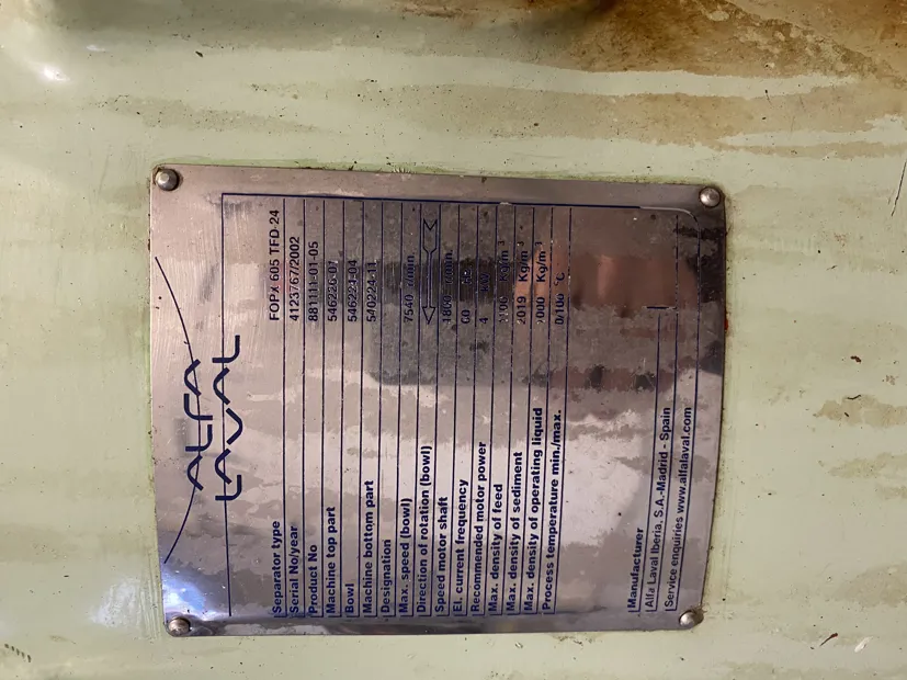 Image 5 of 5 - Alfa Laval - FOPX 605 TDF 24