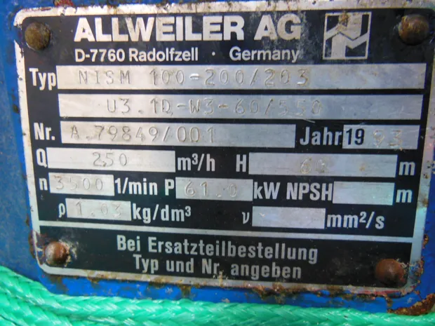 Image 5 of 5 - Allweiler - NISM 100-200/203