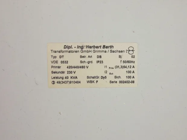Image 4 of 4 - Herbert Barth Transformatoren - DT