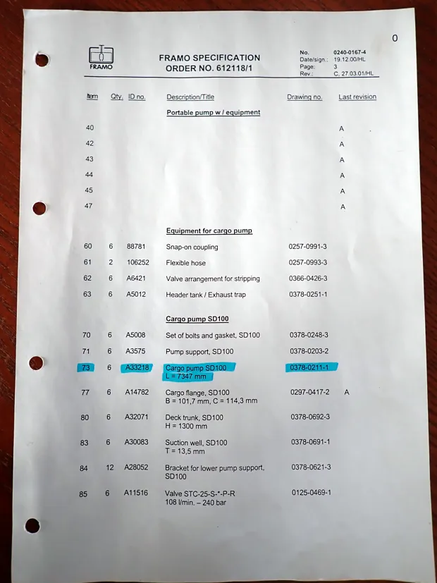 Image 10 of 10 - Framo - Cargo pump SD100 L= 7347 mm