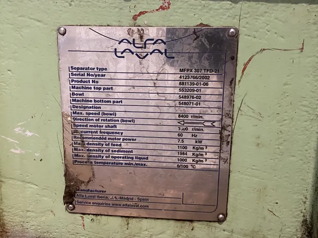 Image 5 of 6 - Alfa Laval - MFPX 307 TFD-21