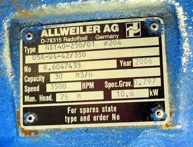 Image 5 of 5 - Allweiler - NIT40-250/01