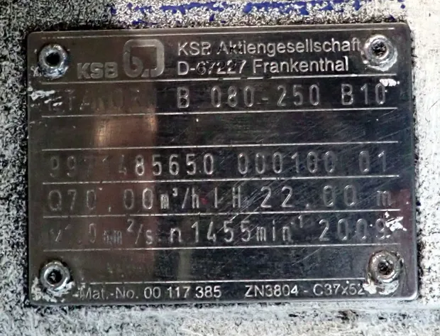 Image 3 of 5 - KSB - Etarnorm B 080-250 B10