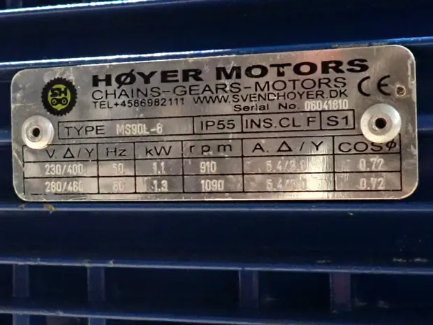 Image 3 of 3 - Hoyer Motors - MS90L-6