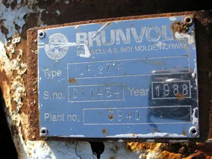Brunvoll - UF27F Serial nr. 011434. Plant No 3940