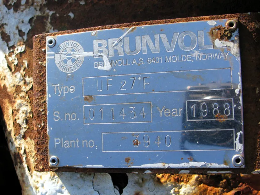 Image 4 of 4 - Brunvoll - UF27F Serial nr. 011434. Plant No 3940