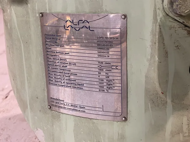 Image 5 of 5 - Alfa Laval - LOPX 705 SFD-34