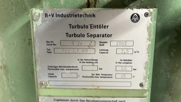 Image 8 of 8 - B+V Industrietechnik  - Turbulo Separator TCS2,5HD