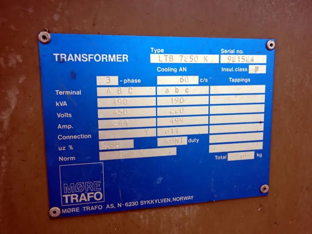 Image 2 of 2 - Møre Trafo - LTB 7250 K