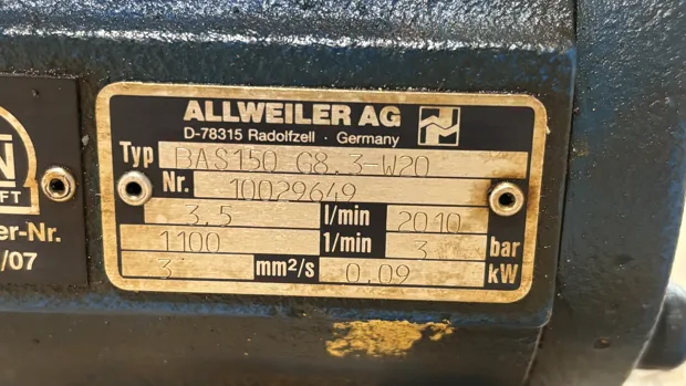 Image 8 of 9 - Allweiler  - BAS150 G8.3-W20