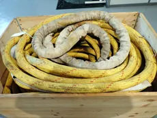 Dyneema HS - 48 mm Ø, 12-plait braided. With Geothane coating thermally stretched one side 1,0 m eye splice with PA-PTC protection