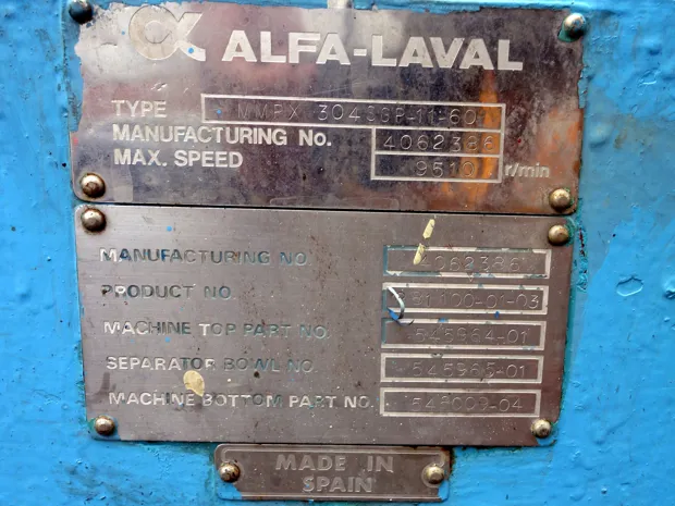 Image 6 of 6 - Alfa Laval - MMPX 304 SGP-11-60