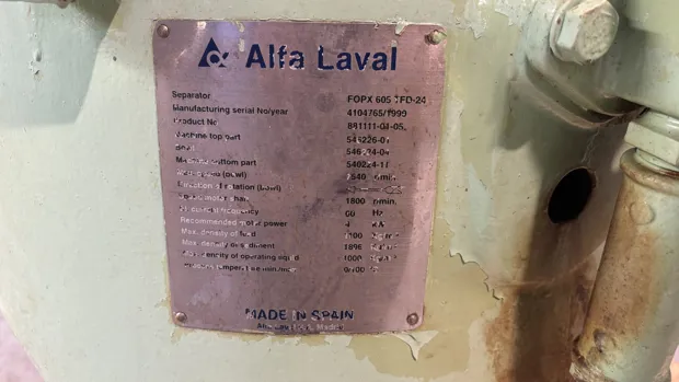 Image 7 of 7 - Alfa Laval  - FOPX 605 TFD-24