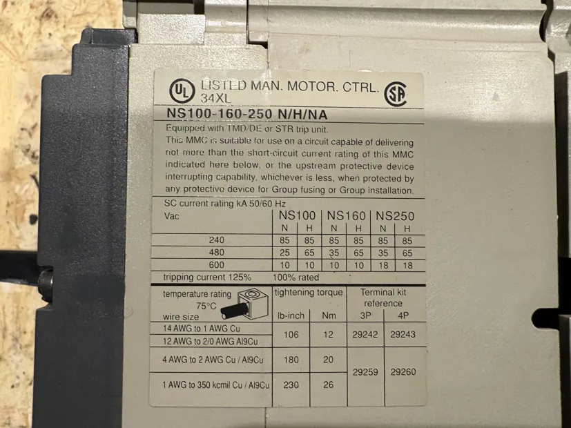 Image 4 of 4 - Merlin Gerin	 - NS250H